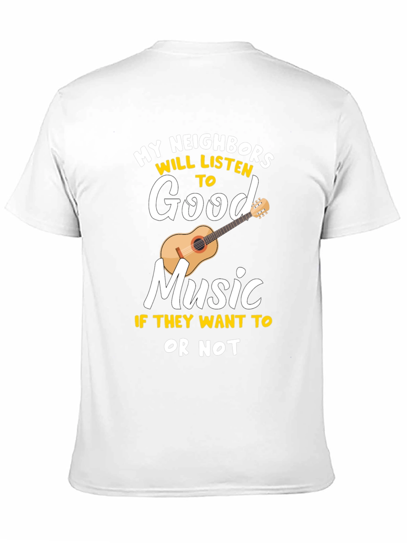 Black Funny Music Lover T-Shirt - My Neighbors Will Listen view 11