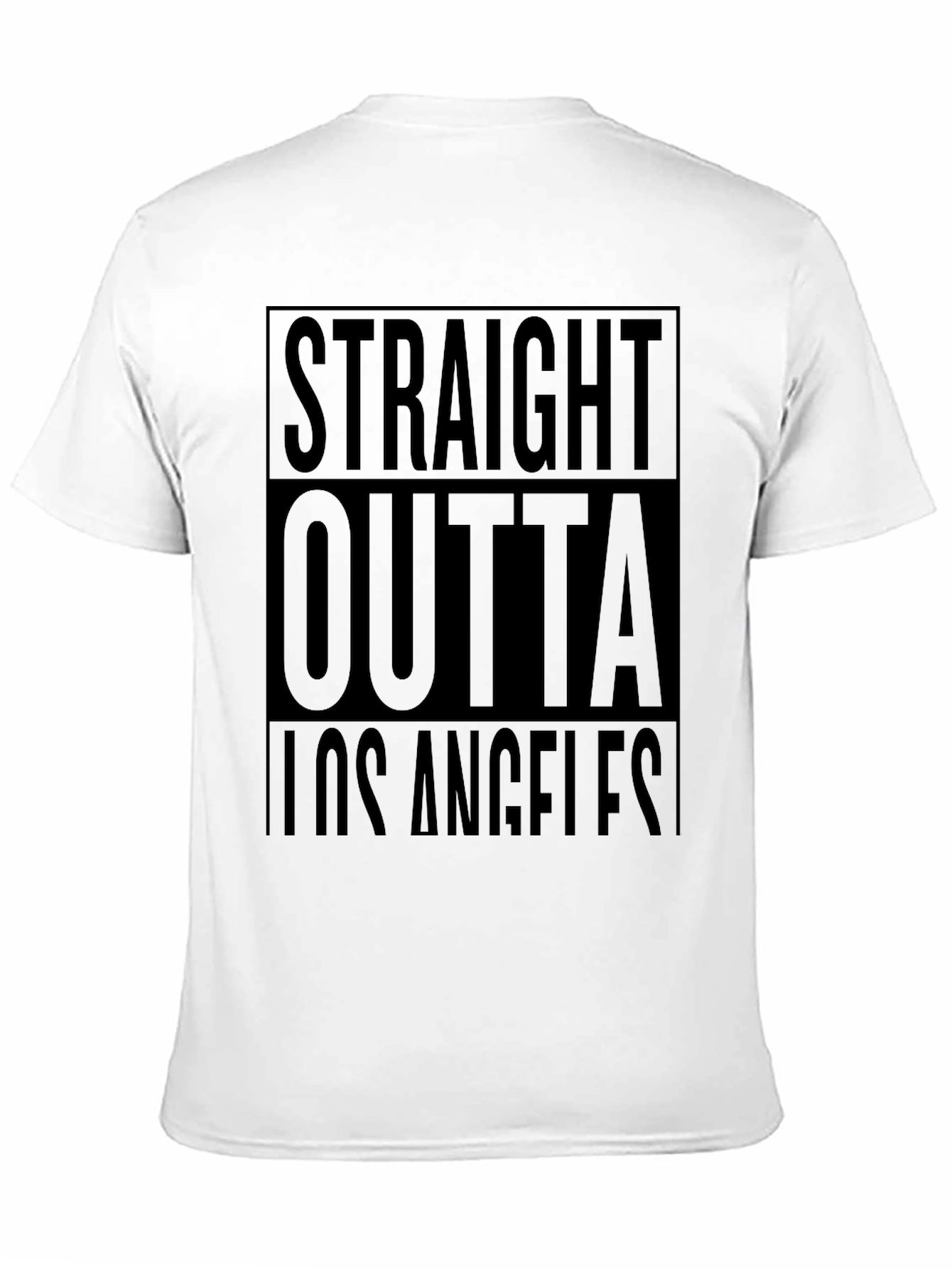 Black Straight Outta Los Angeles Black T-Shirt view 11
