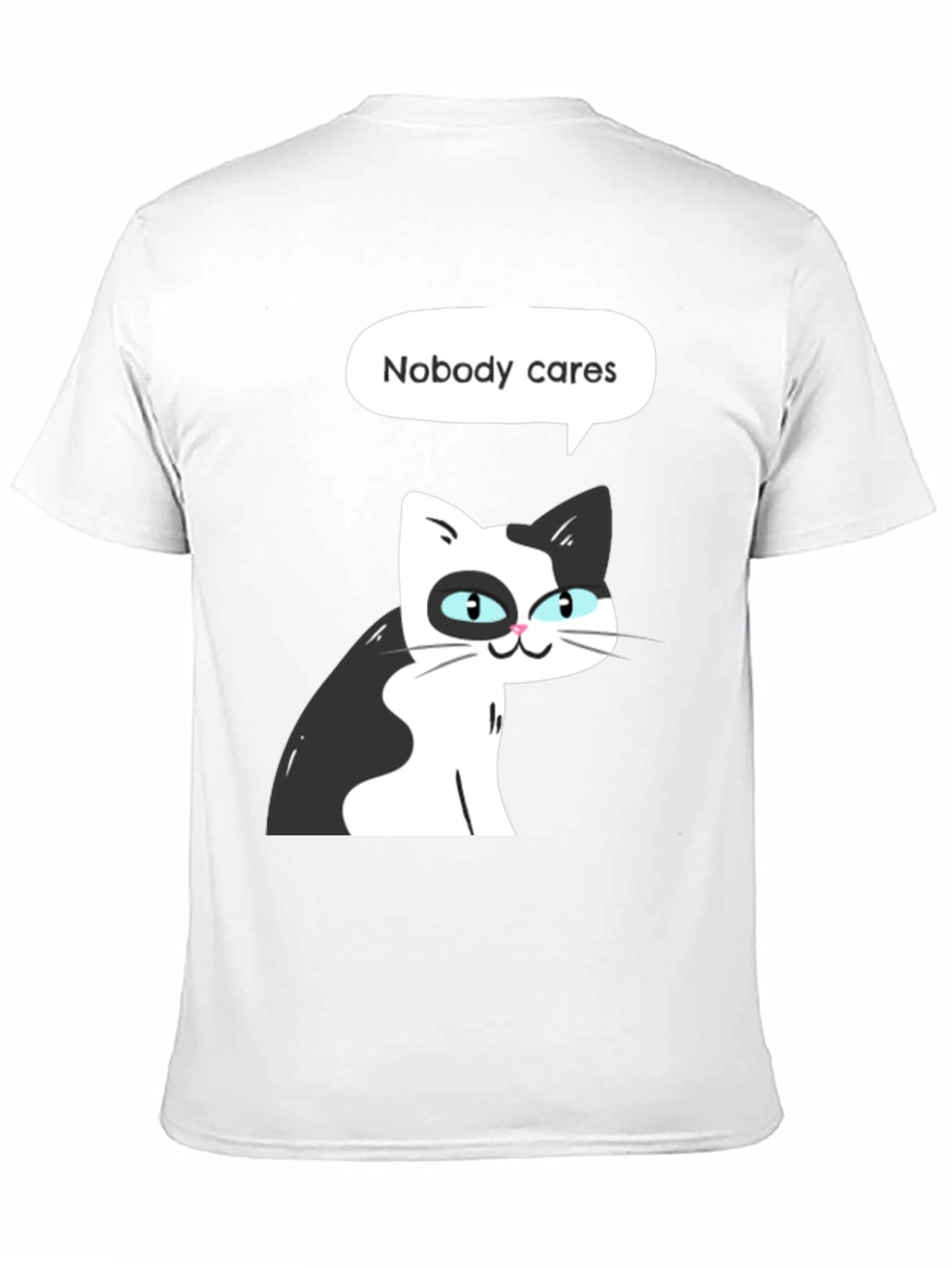 Black Nobody Cares Cat Graphic Tee - Black view 11