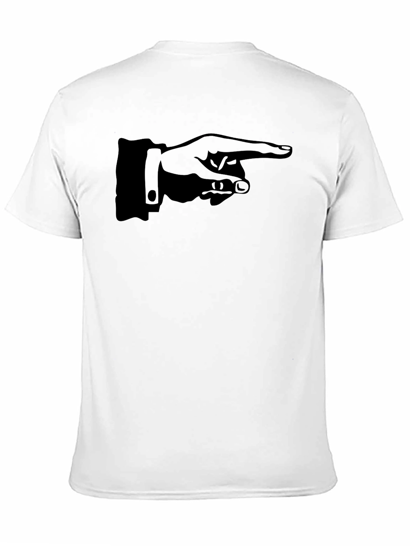 Black Pointing Hand Graphic Tee - Black Cotton T-Shirt view 11