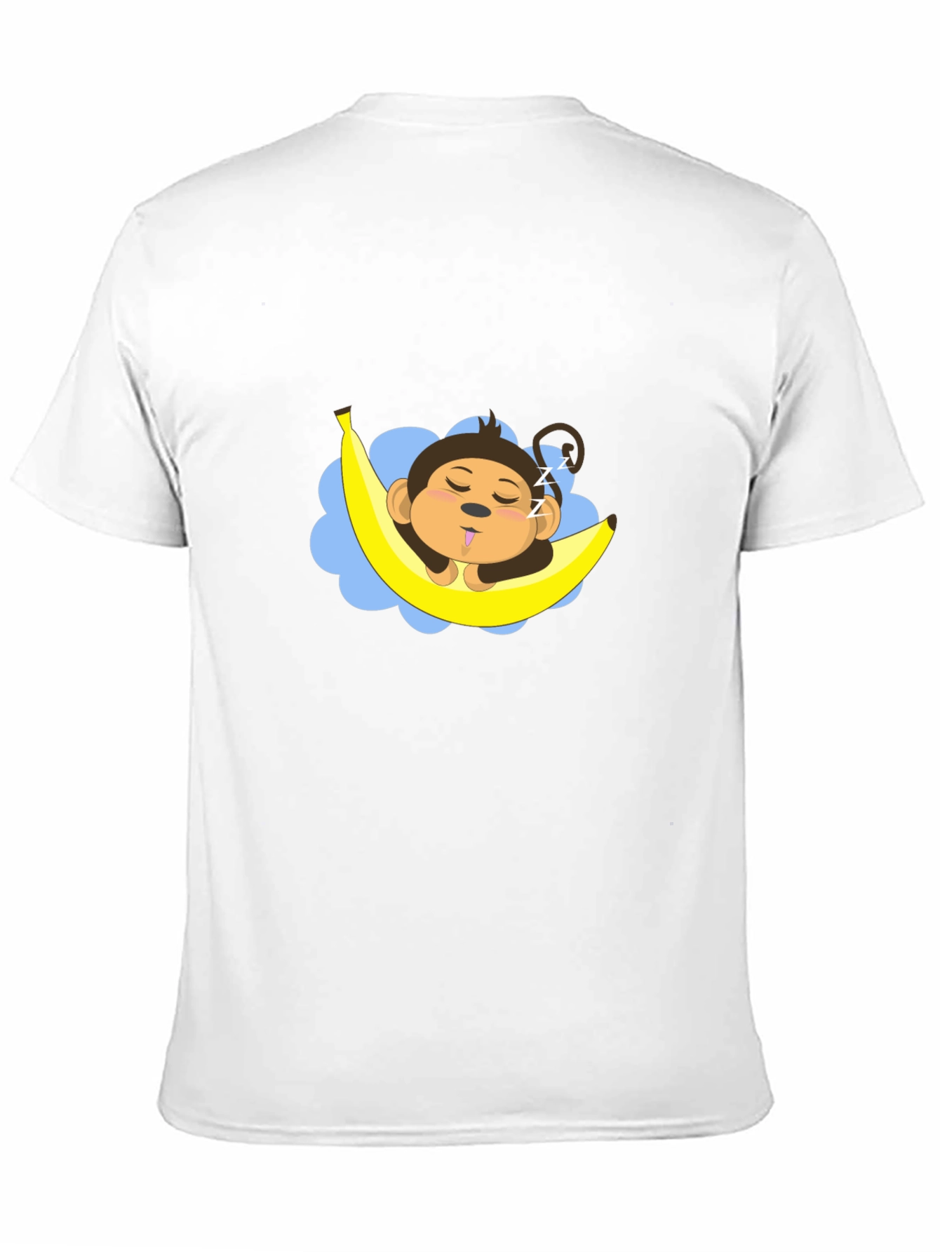 Black Sleeping Monkey Banana T-Shirt - Unisex Black Tee view 11