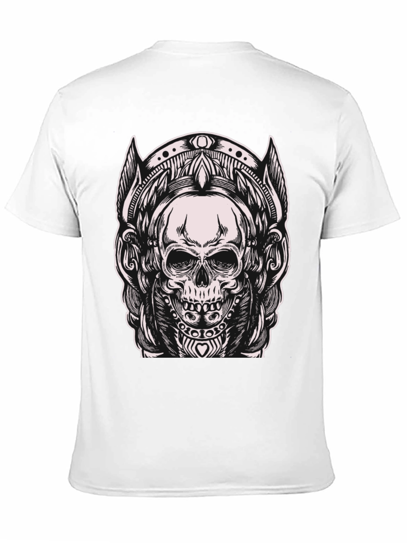 Black Skull Graphic Tee - Black Cotton Blend T-Shirt view 11