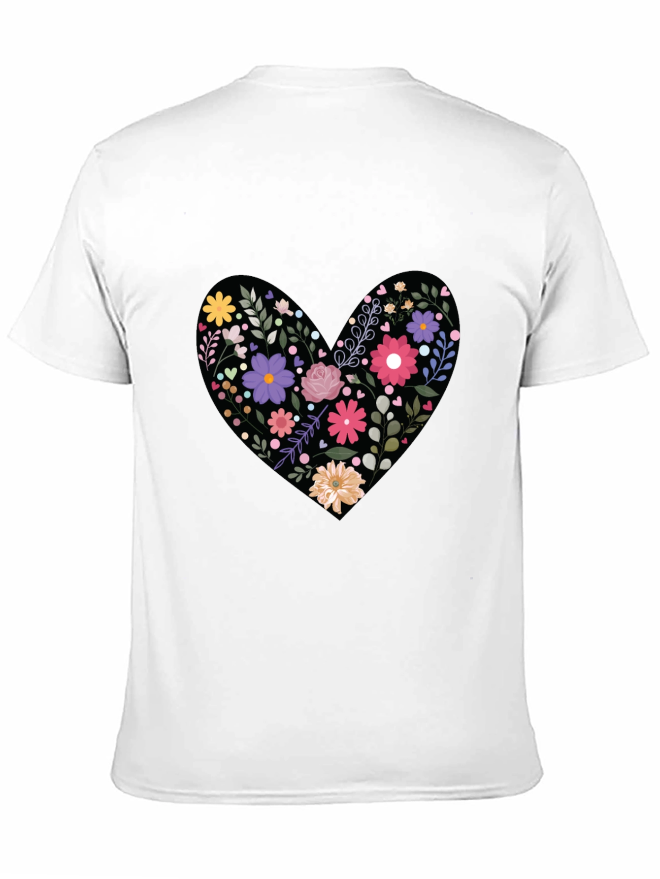 Black Floral Heart Graphic Tee - Black view 11