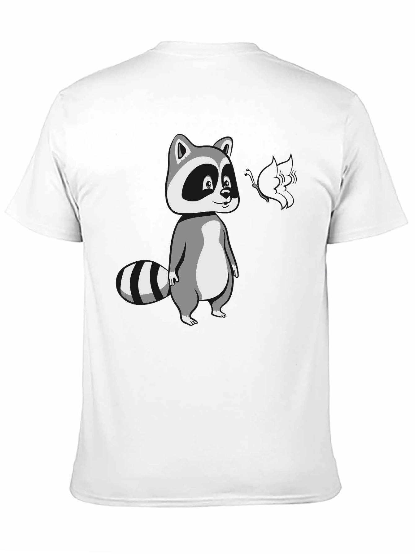 Black Cool Raccoon Graphic Tee - Black Cotton T-Shirt view 11