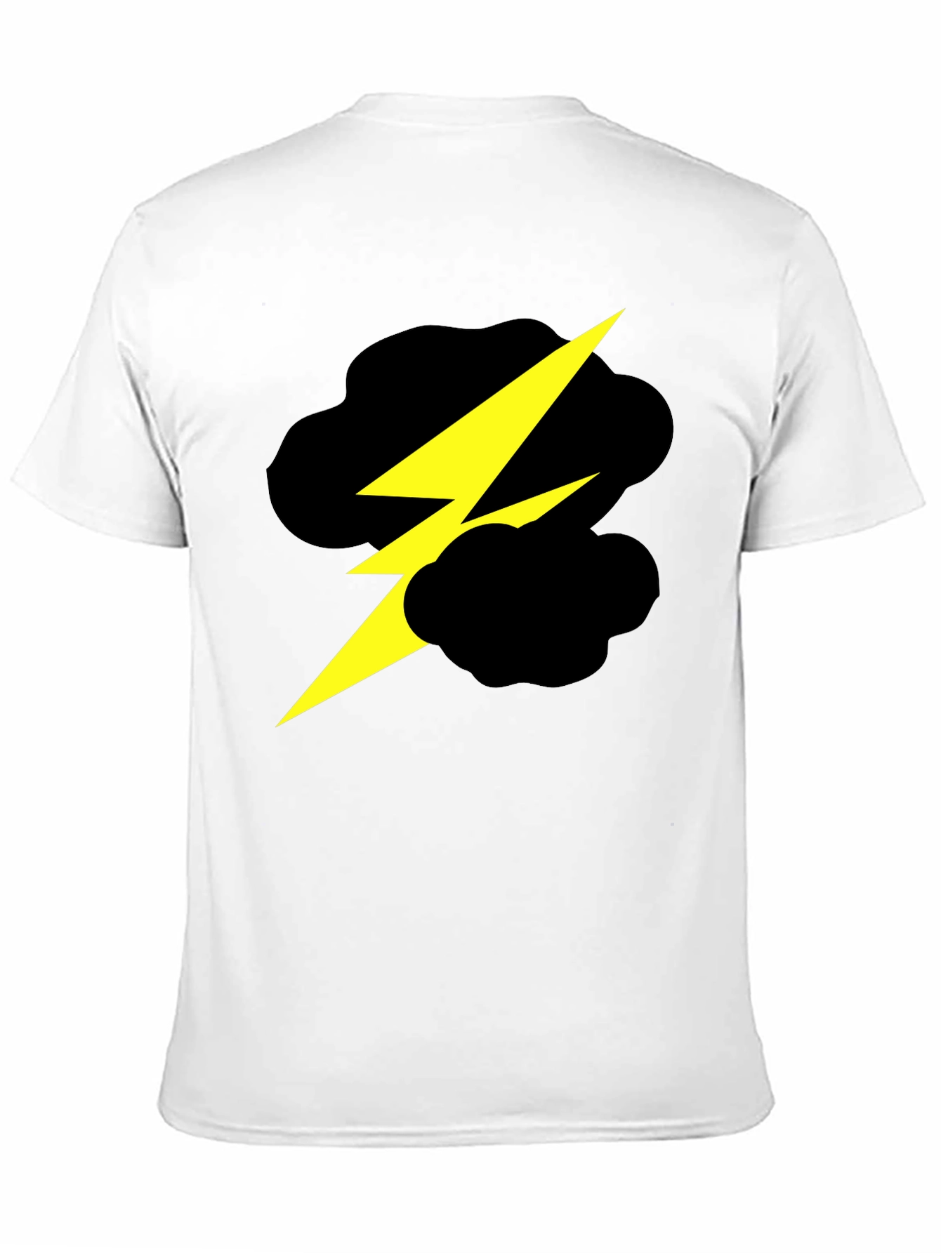 Black Lightning Bolt Cloud Graphic Black T-Shirt view 11
