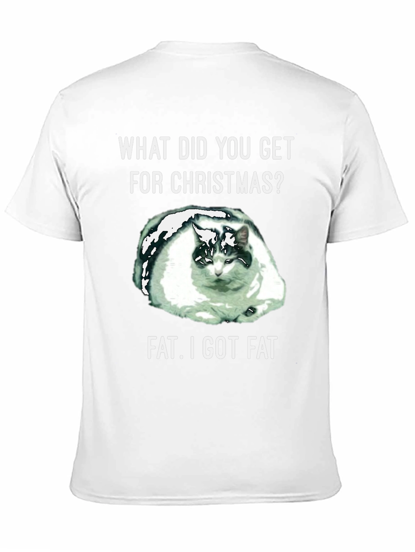 Black Funny Cat Christmas Fat T-Shirt view 11