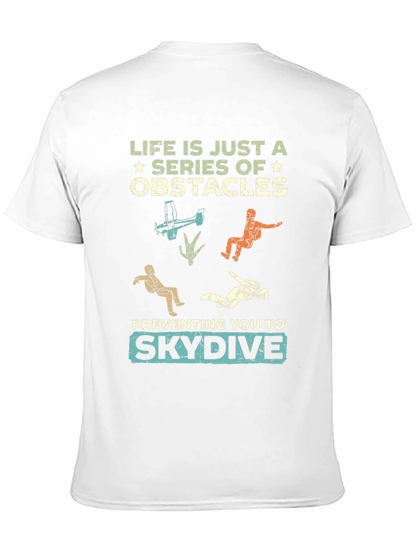 Black Life Obstacles Skydive Graphic T-Shirt view 11