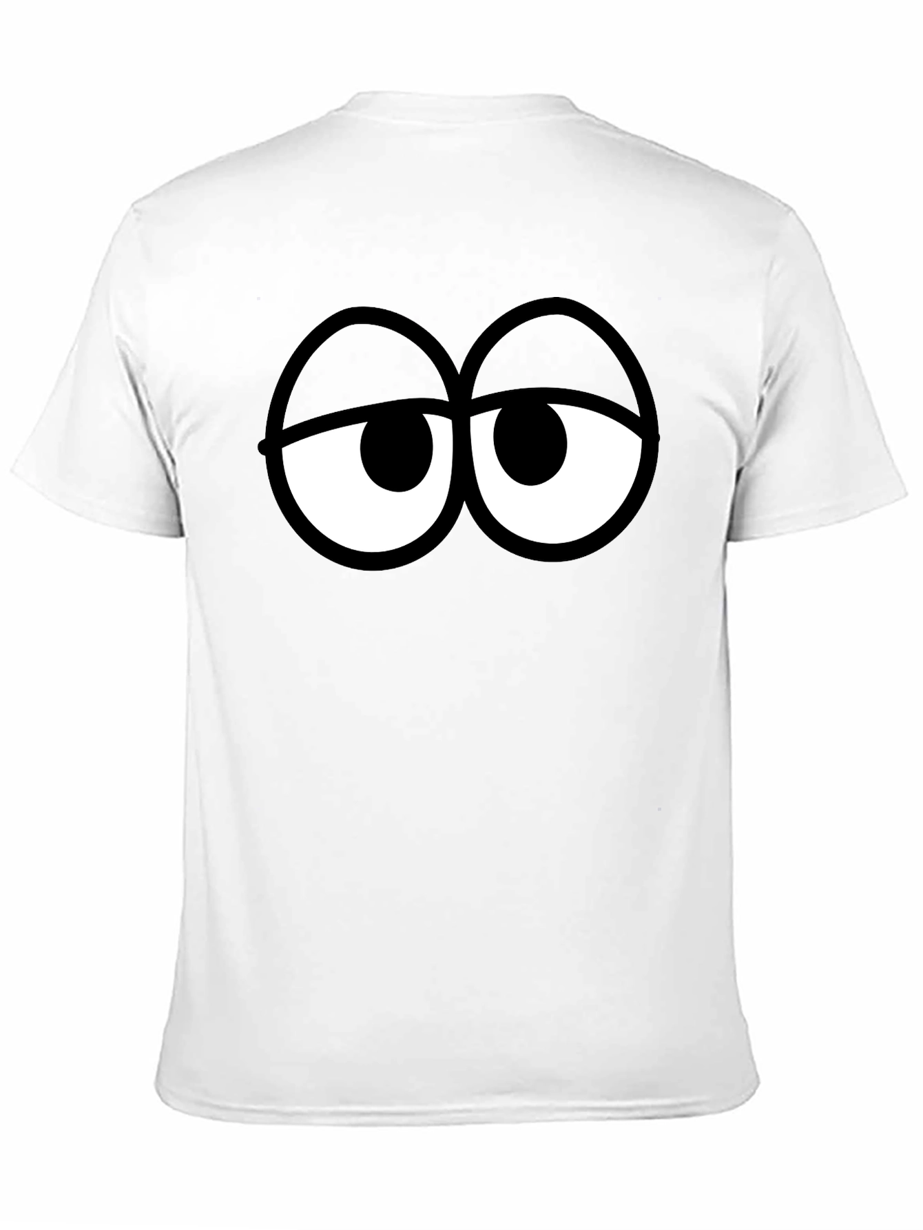 Black Funny Cartoon Eyes Black T-Shirt view 11