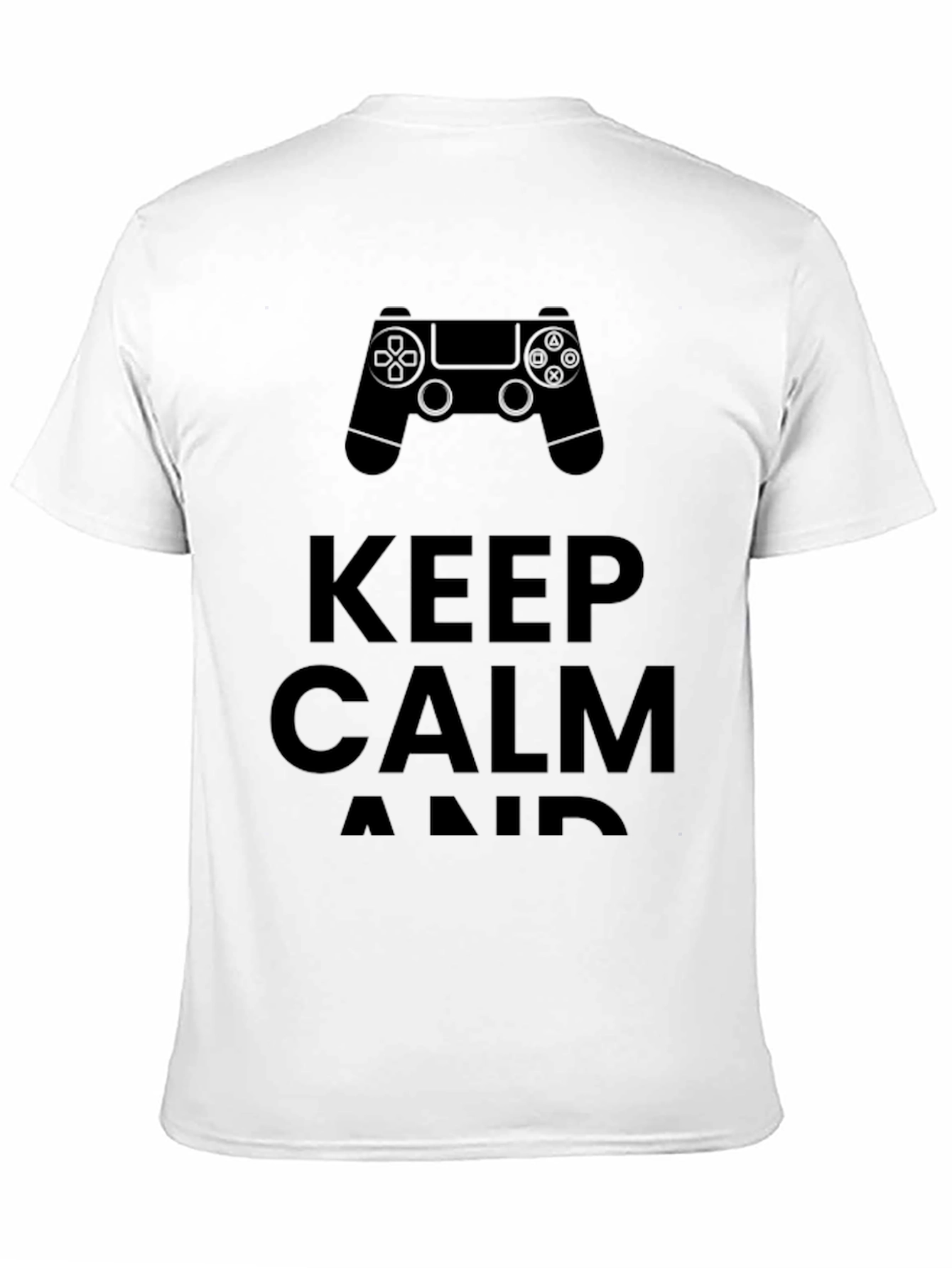 Black Keep Calm and Game On Black T-Shirt view 11