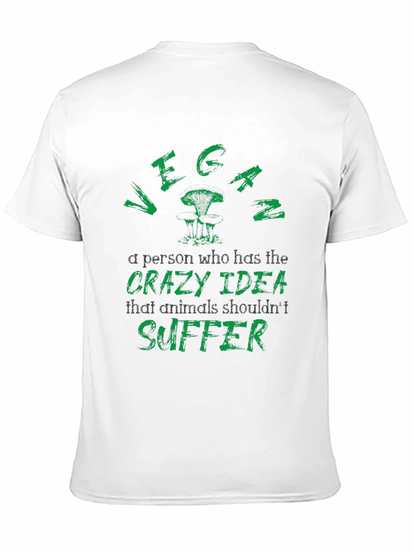 Black Vegan T-Shirt: Animals Shouldn't Suffer view 11