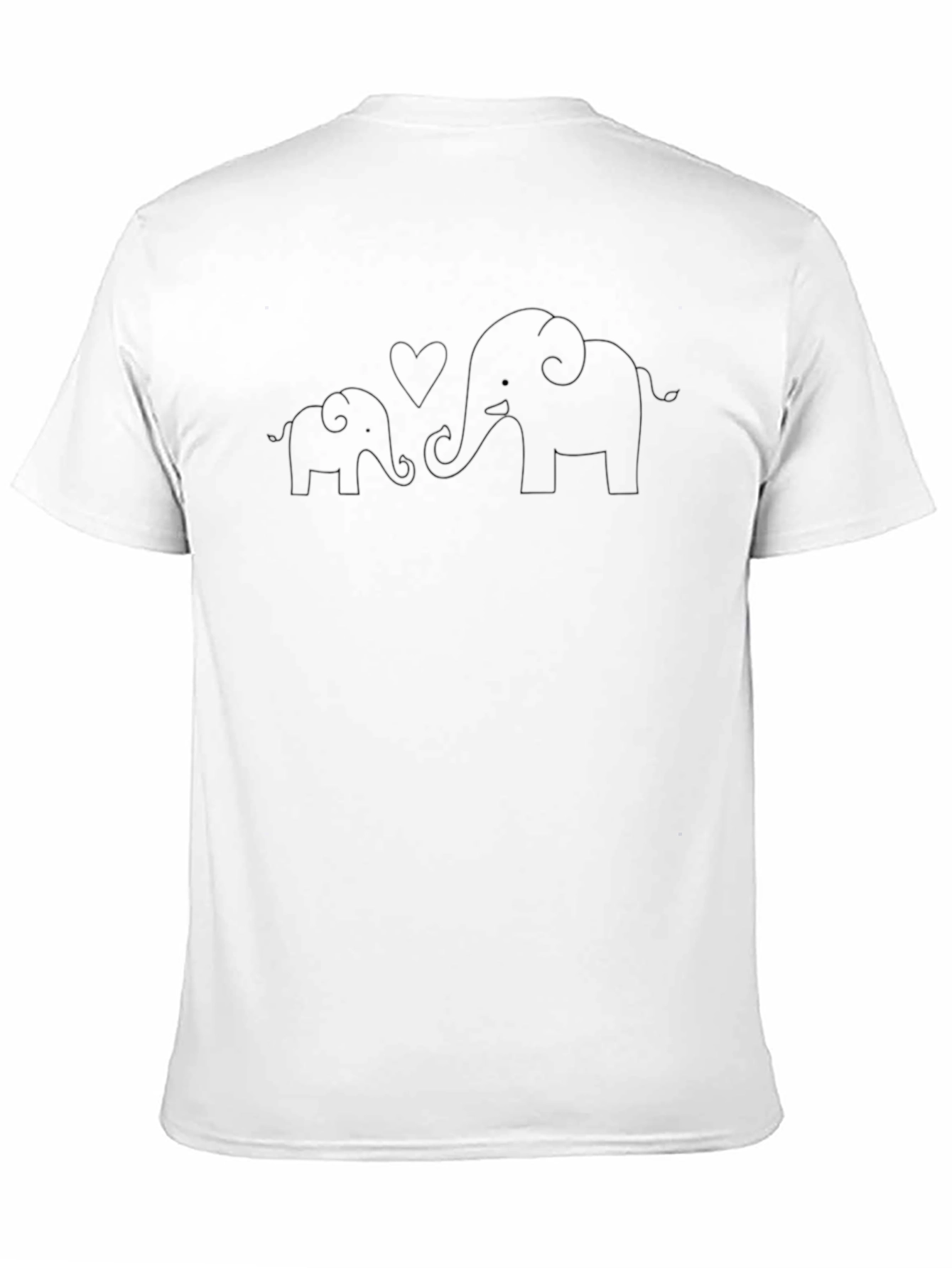 Black Elephant Family Love T-Shirt - Black Cotton Tee view 11