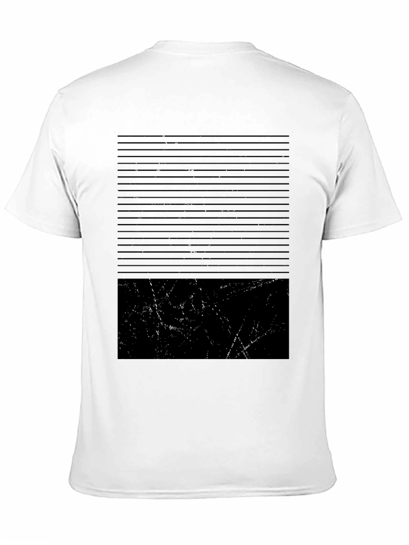 Black Modern Striped Block Tee view 11