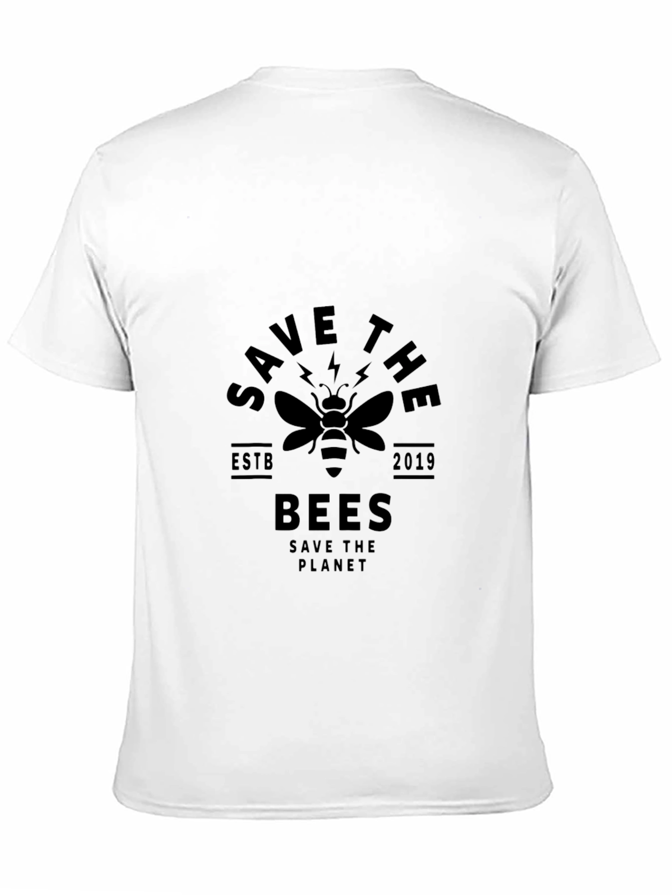 Black Save the Bees Graphic T-Shirt - Protect Our Planet view 11