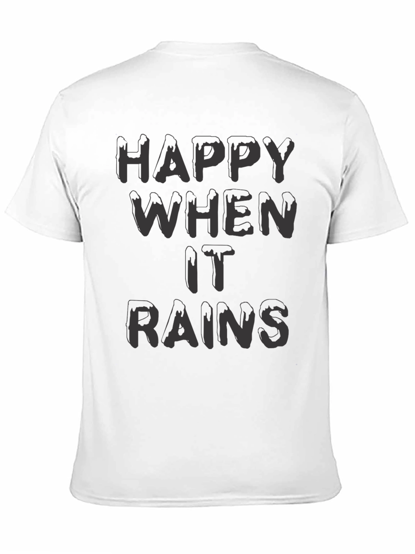 Black Happy When It Rains Graphic T-Shirt view 11
