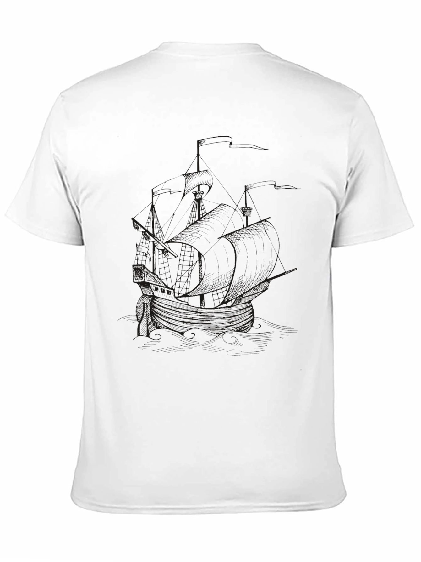 Black Men's Black Graphic Tee - Ship Design view 11