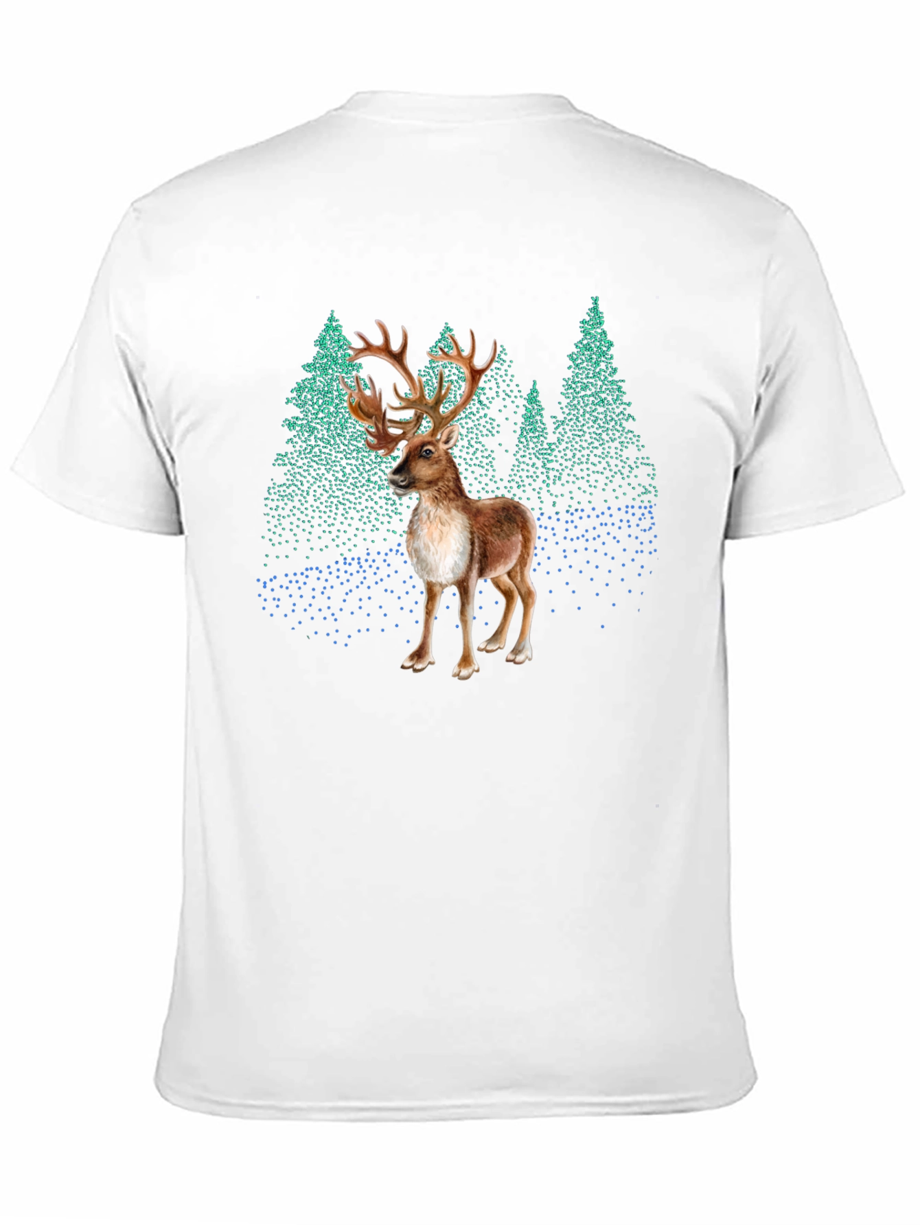 Black Reindeer Forest Graphic Tee - Stylish Nature Print view 11