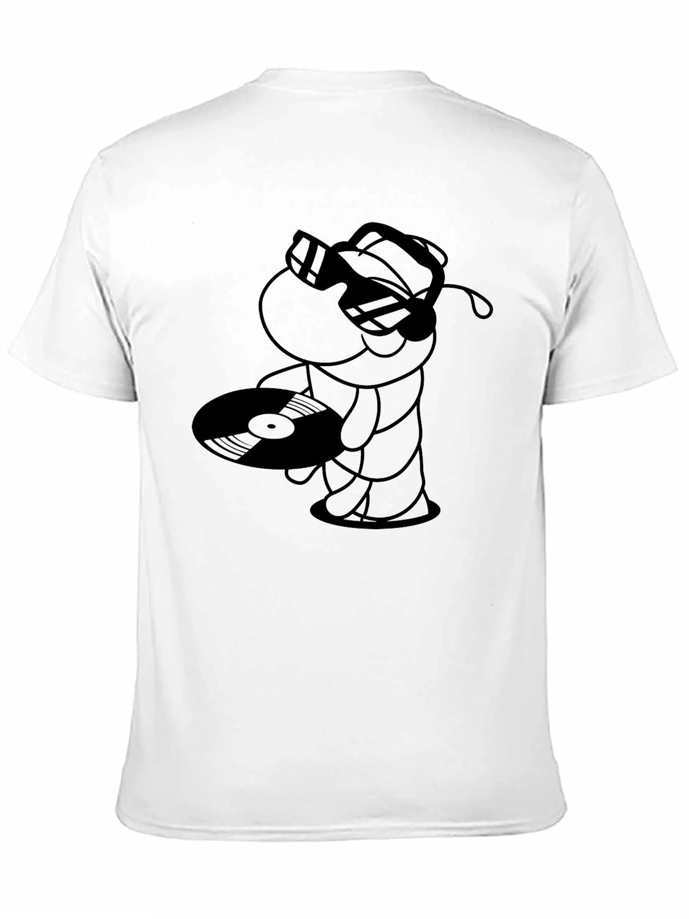Black DJ Hippo Graphic Tee - Cool Black Cotton T-Shirt view 11