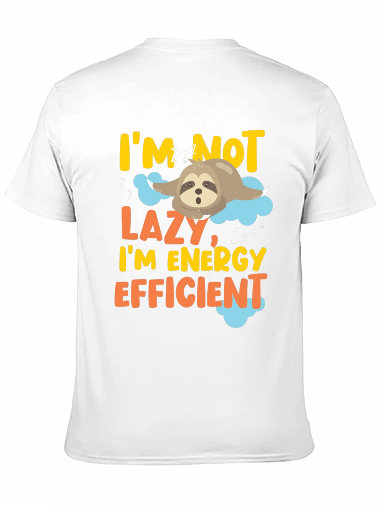 Black I'm Not Lazy Sloth Graphic Tee view 11