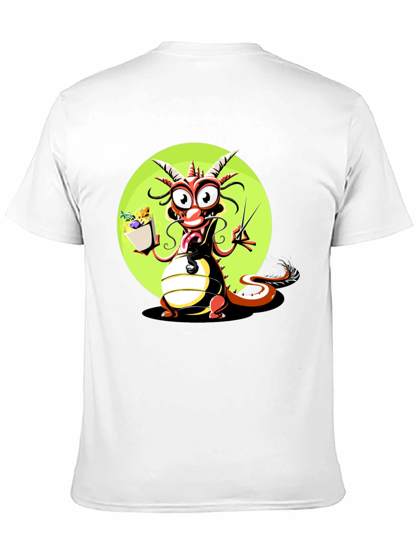 Black Dragon with Noodles Graphic T-Shirt view 11