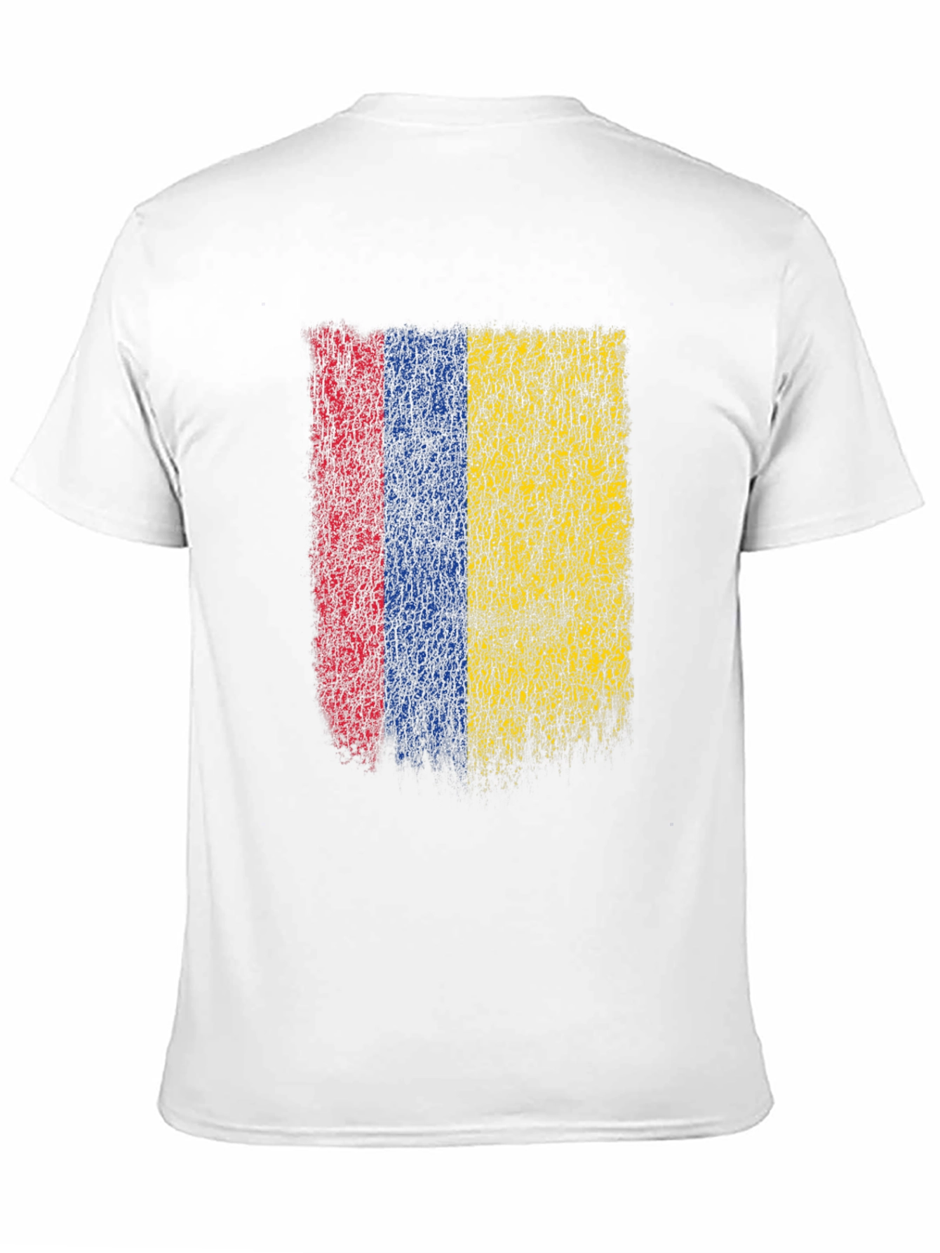 Black Colombia Flag Grunge Graphic T-Shirt - Black Cotton Tee view 11