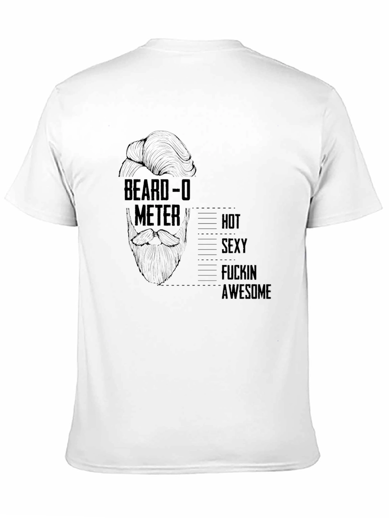 Black Beard-O-Meter Graphic Tee - Funny Mens T-Shirt view 11