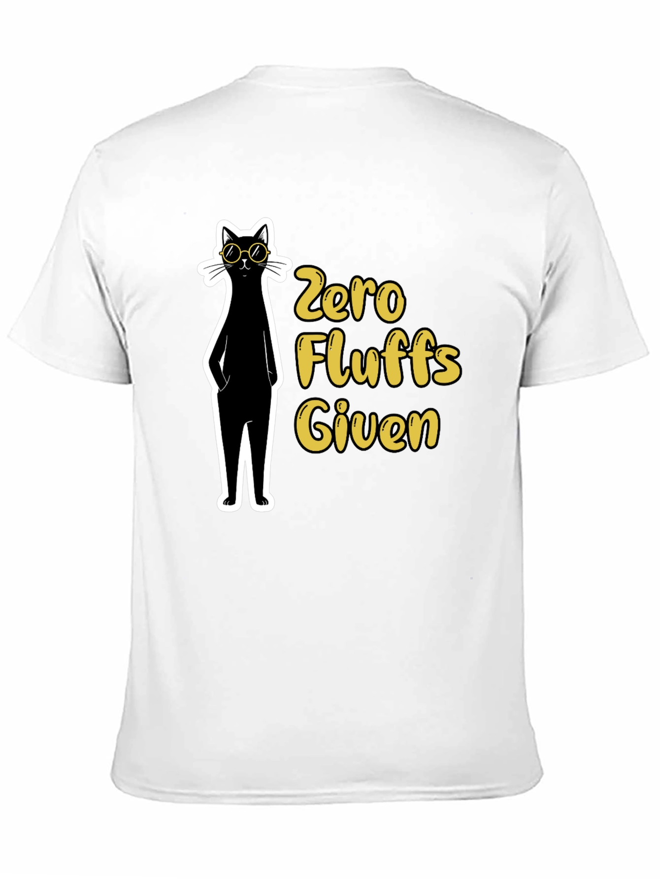 Black Zero Fluffs Given Black Cat T-Shirt view 11