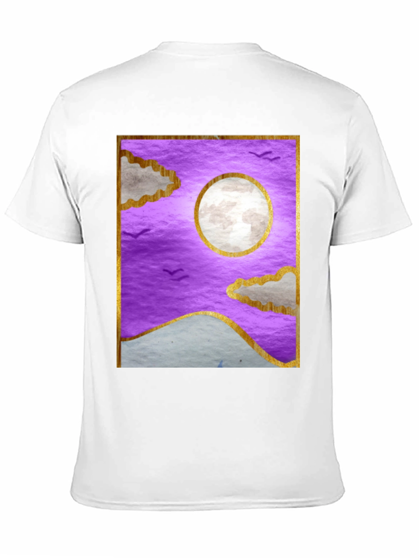 Black Purple Moonscape Graphic T-Shirt view 11