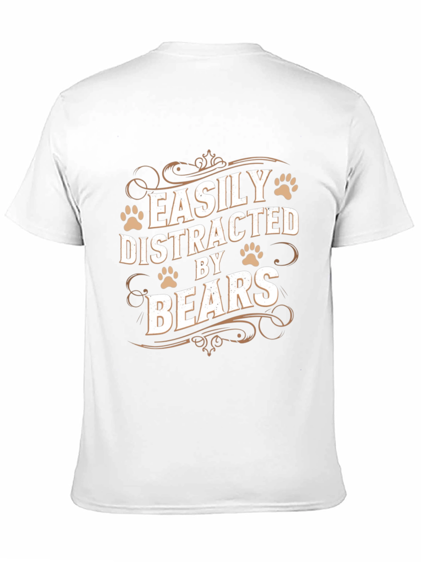 Black Easily Distracted By Bears T-Shirt - Funny Bear Lover Tee view 11