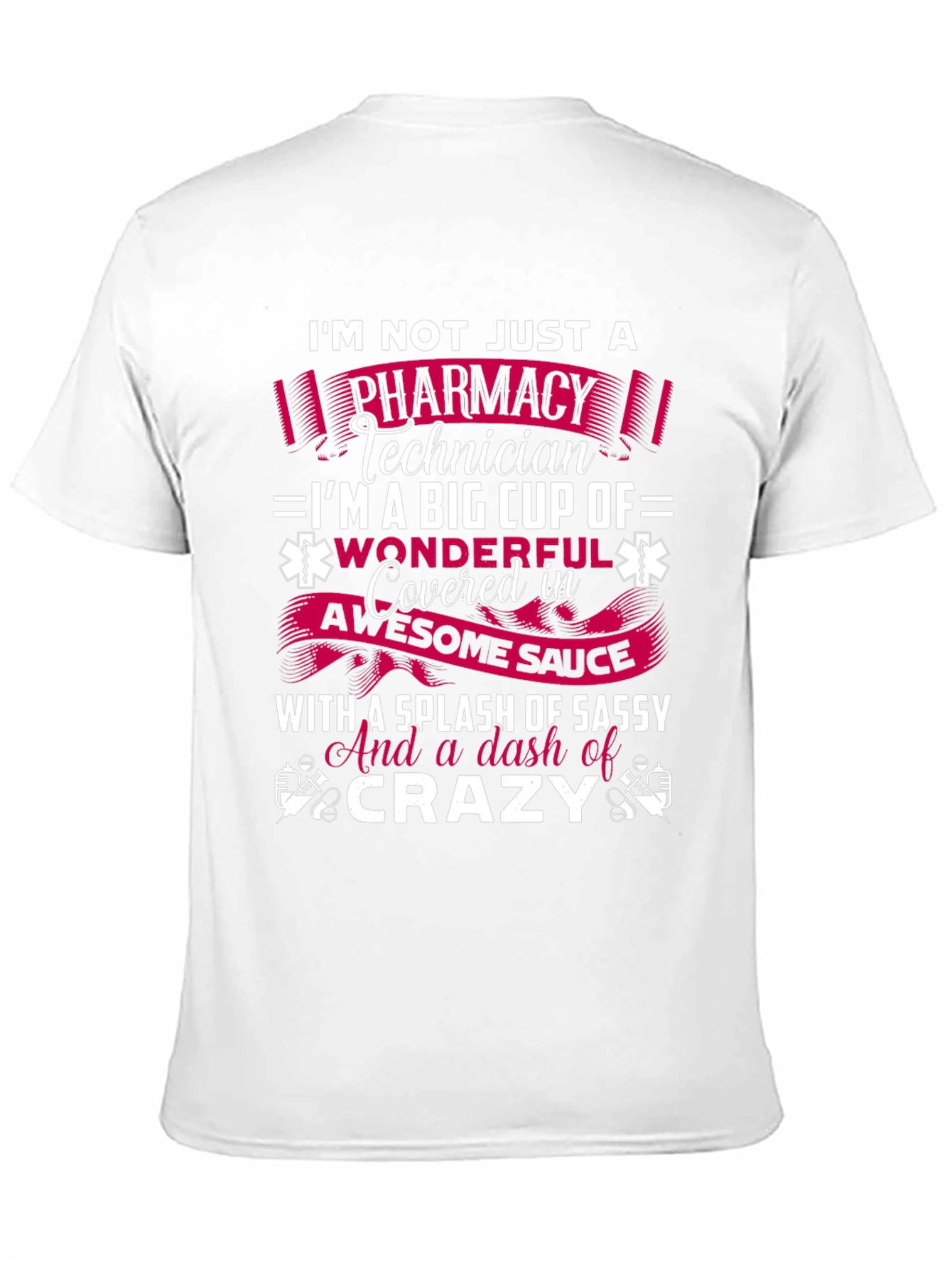 Black Pharmacy Technician Sassy Crazy Graphic Tee view 11