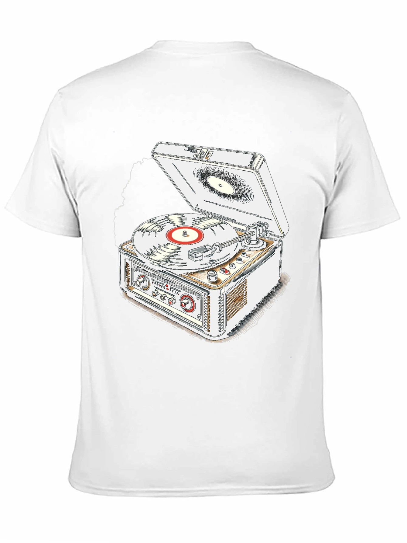 Black Vintage Record Player T-Shirt - Music Lover Tee view 11