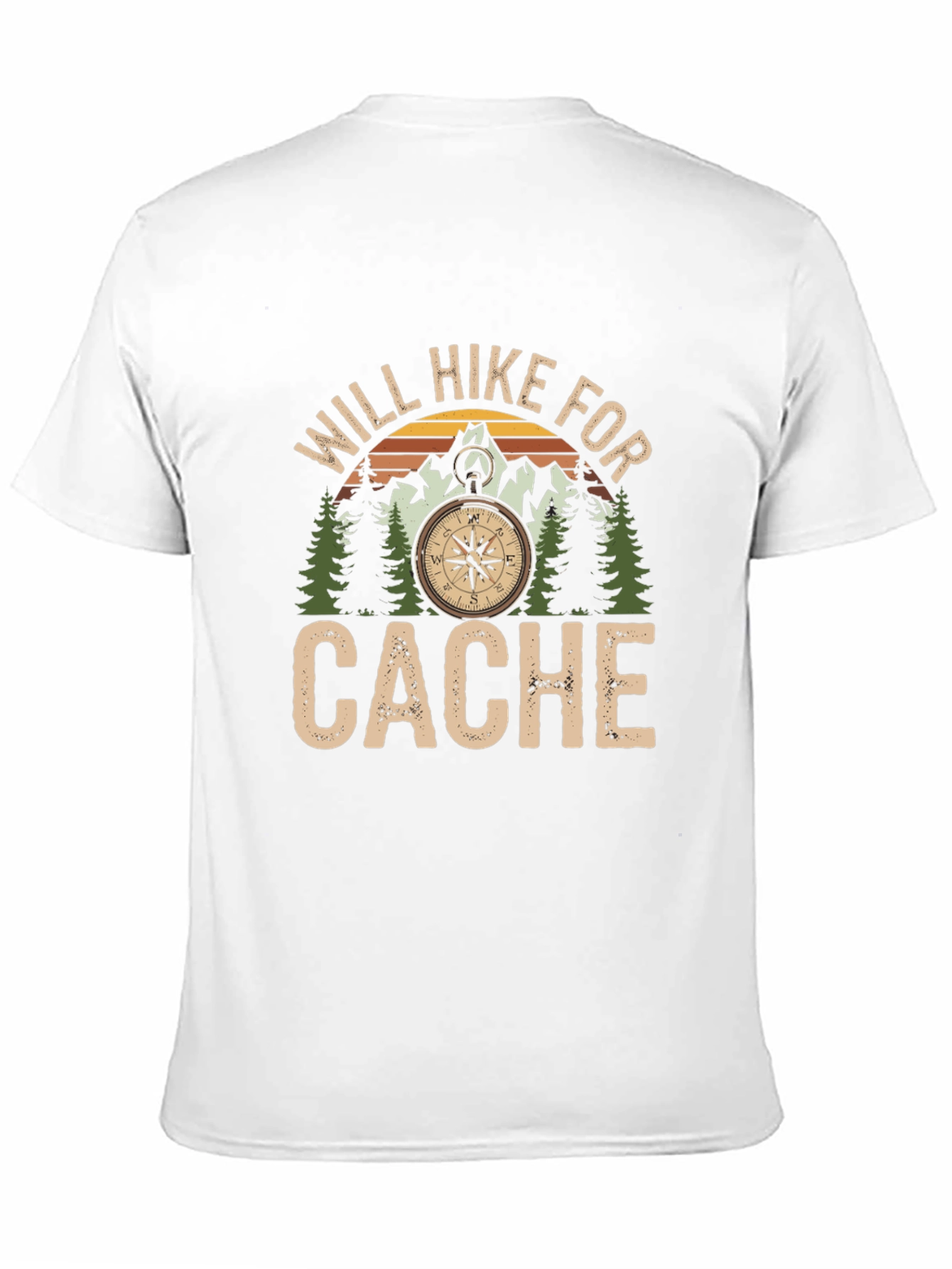Black Will Hike For Cache Black T-Shirt view 11
