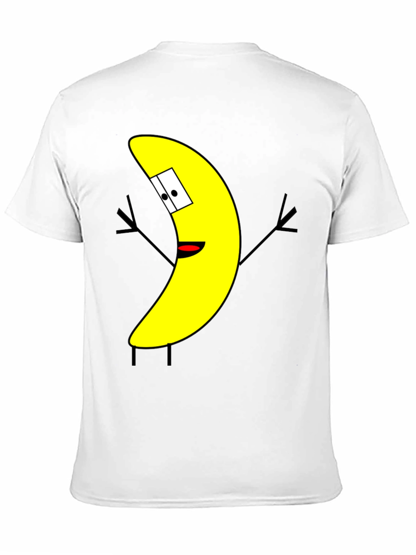 Black Banana Cartoon Character Black T-Shirt view 11