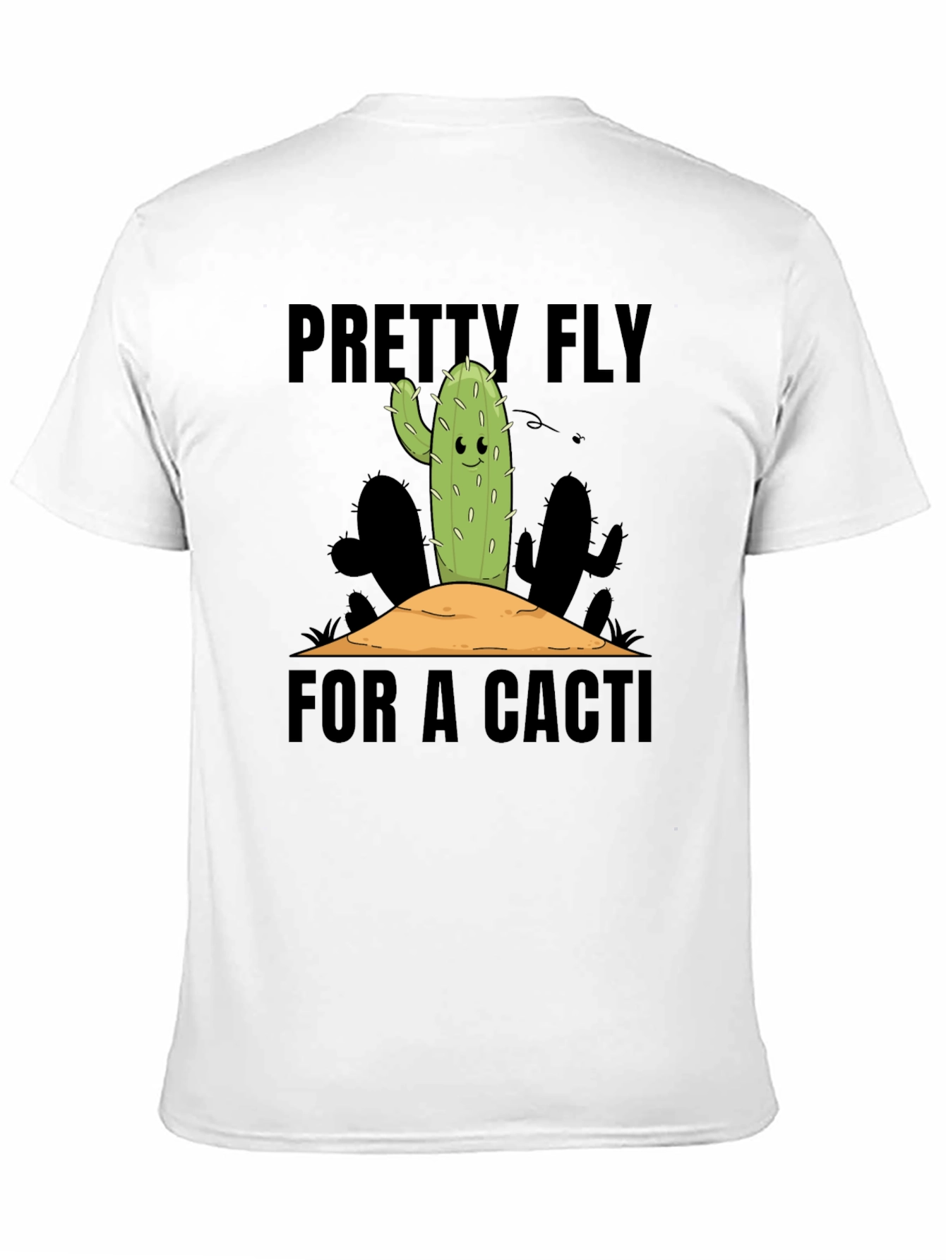 Black Pretty Fly Cactus Graphic Tee - Black Cotton Shirt view 11
