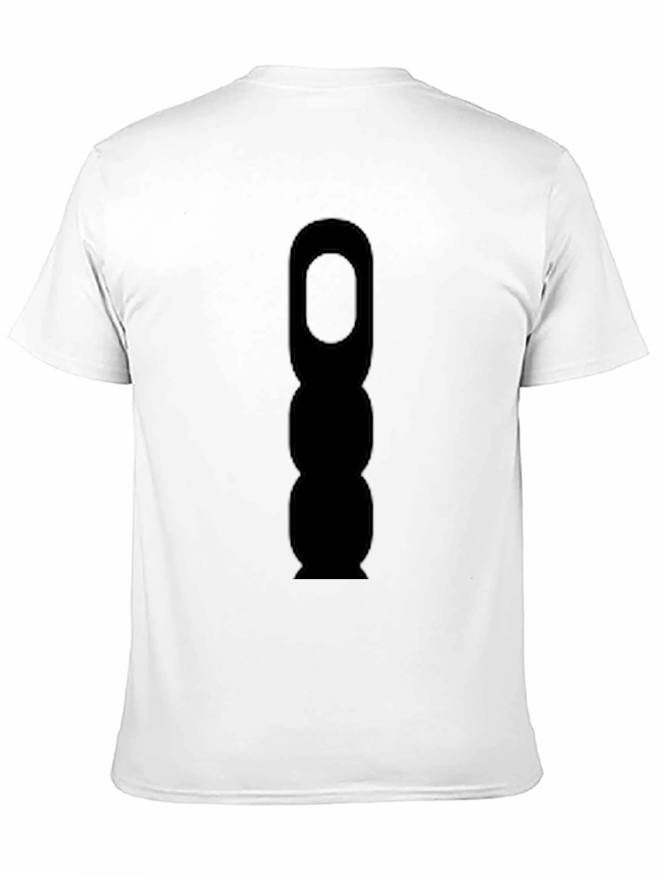 Black Men's Black T-Shirt with Abstract Silhouette Graphic view 11