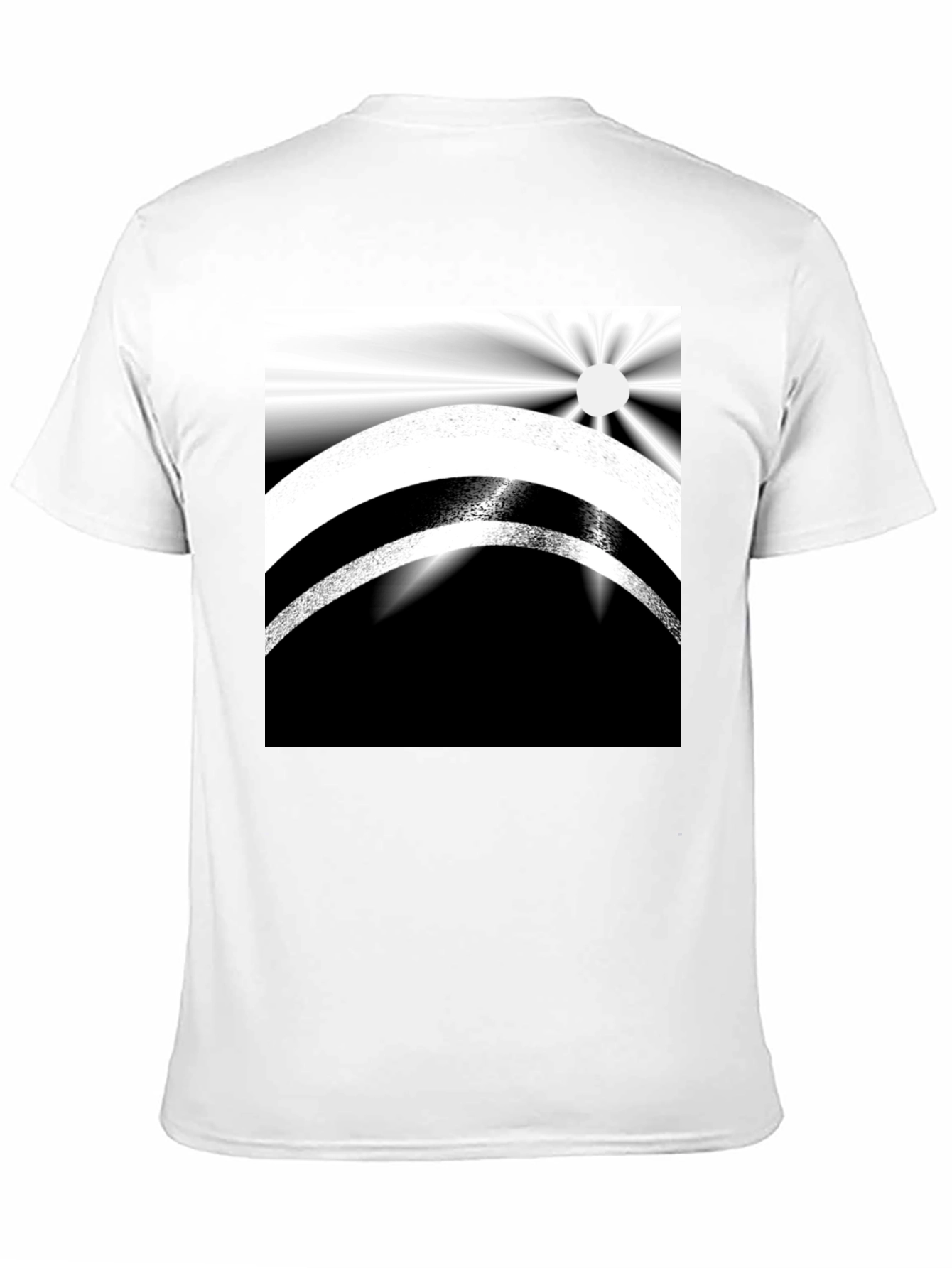 Black Abstract Black and White Graphic Tee view 11