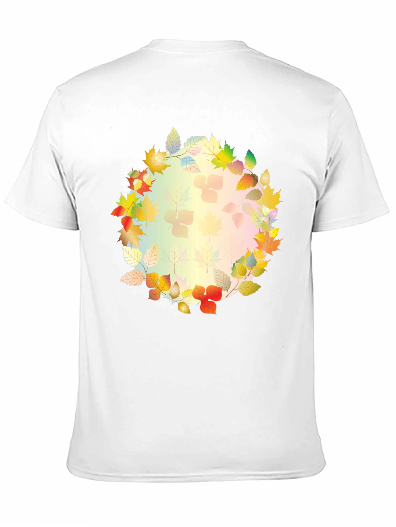 Autumn Leaf Circle Graphic Black T-Shirt - 11
