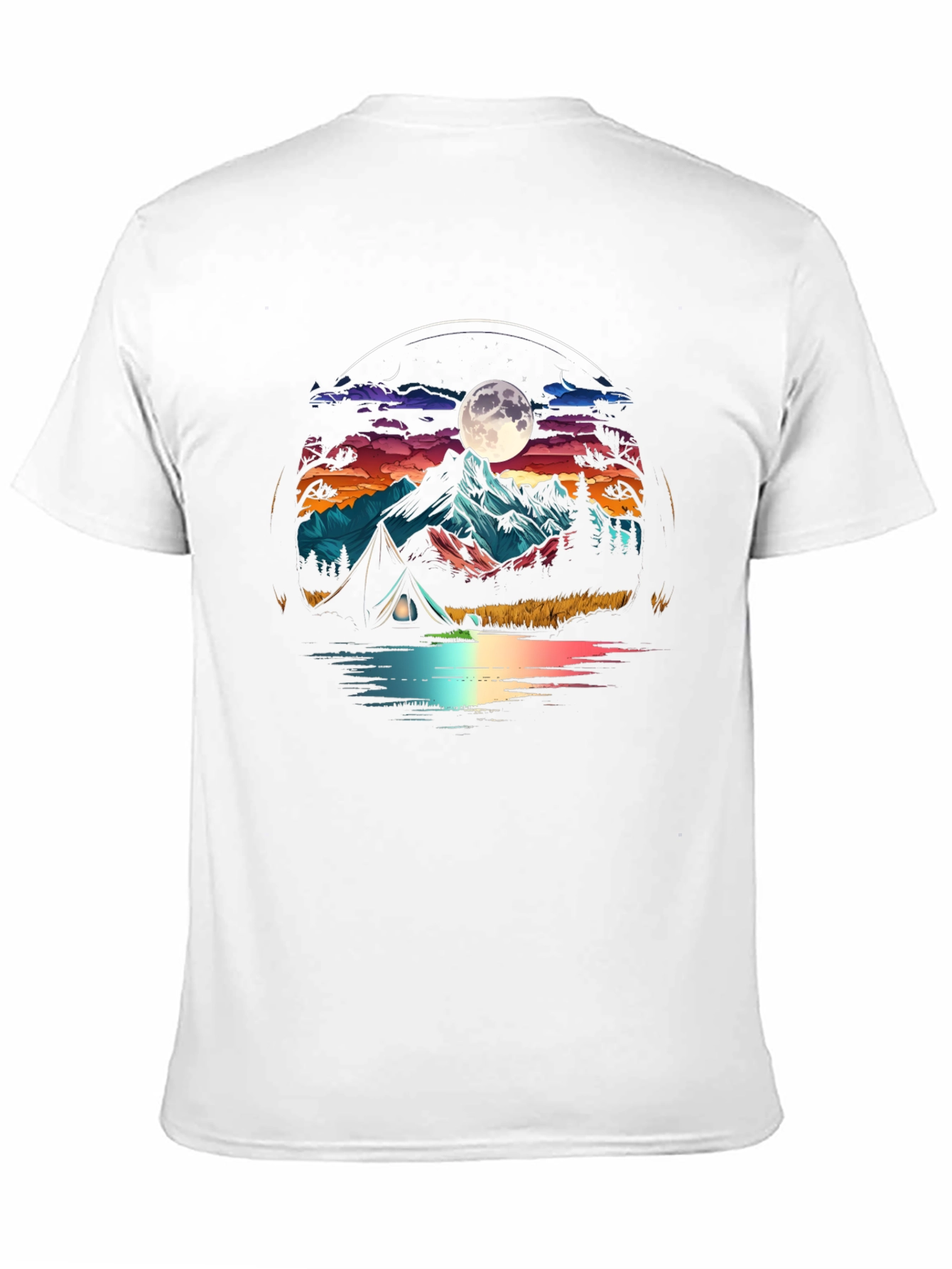 Black Camping Under the Moon T-Shirt view 11