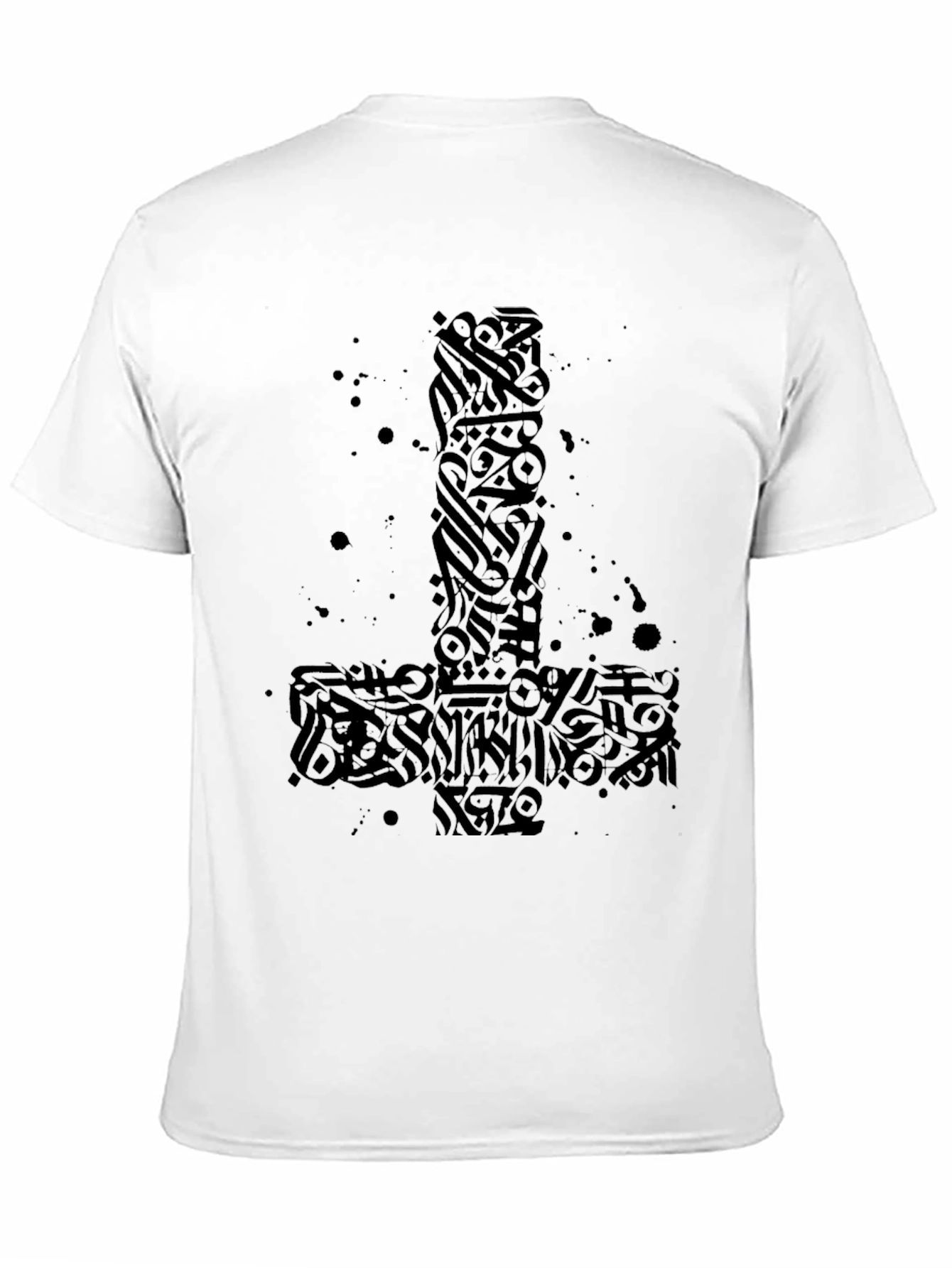 Black Inverted Cross Graphic Tee - Black view 11