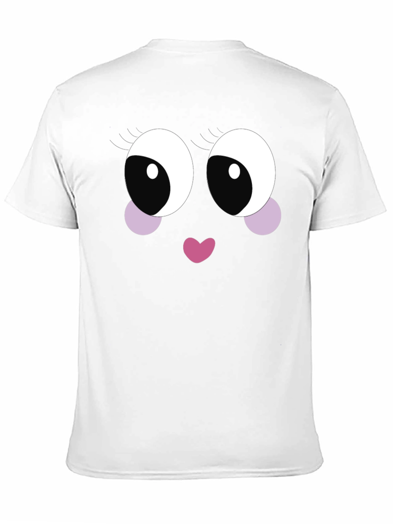 Black Cute Cartoon Face Black T-Shirt view 11