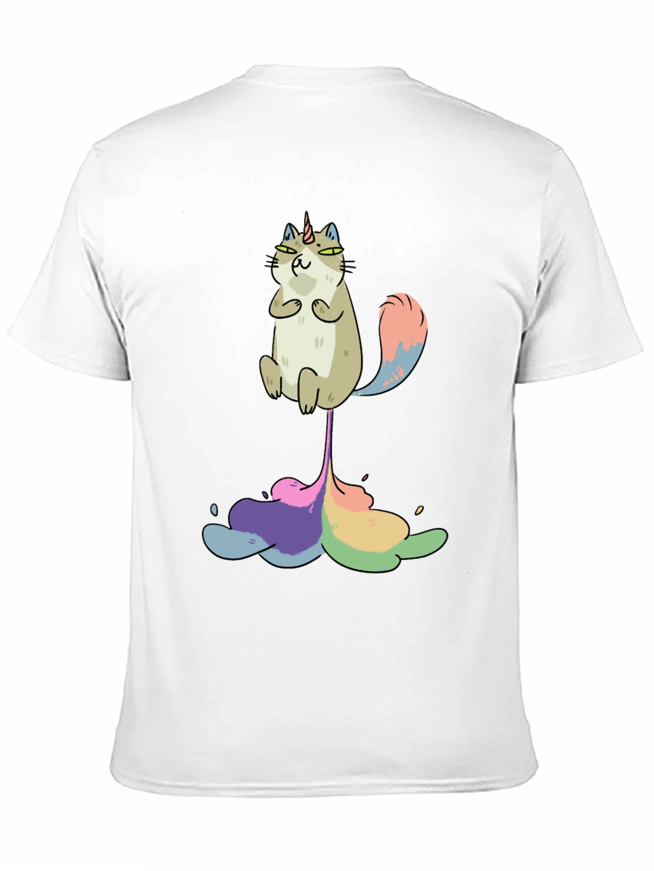 Black Unicorn Cat Rainbow Funny Black T-Shirt view 11