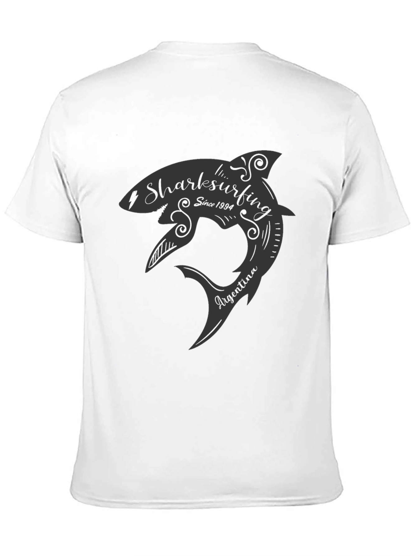 Black Sharksurfing T-Shirt - Argentina Surf Tee view 11