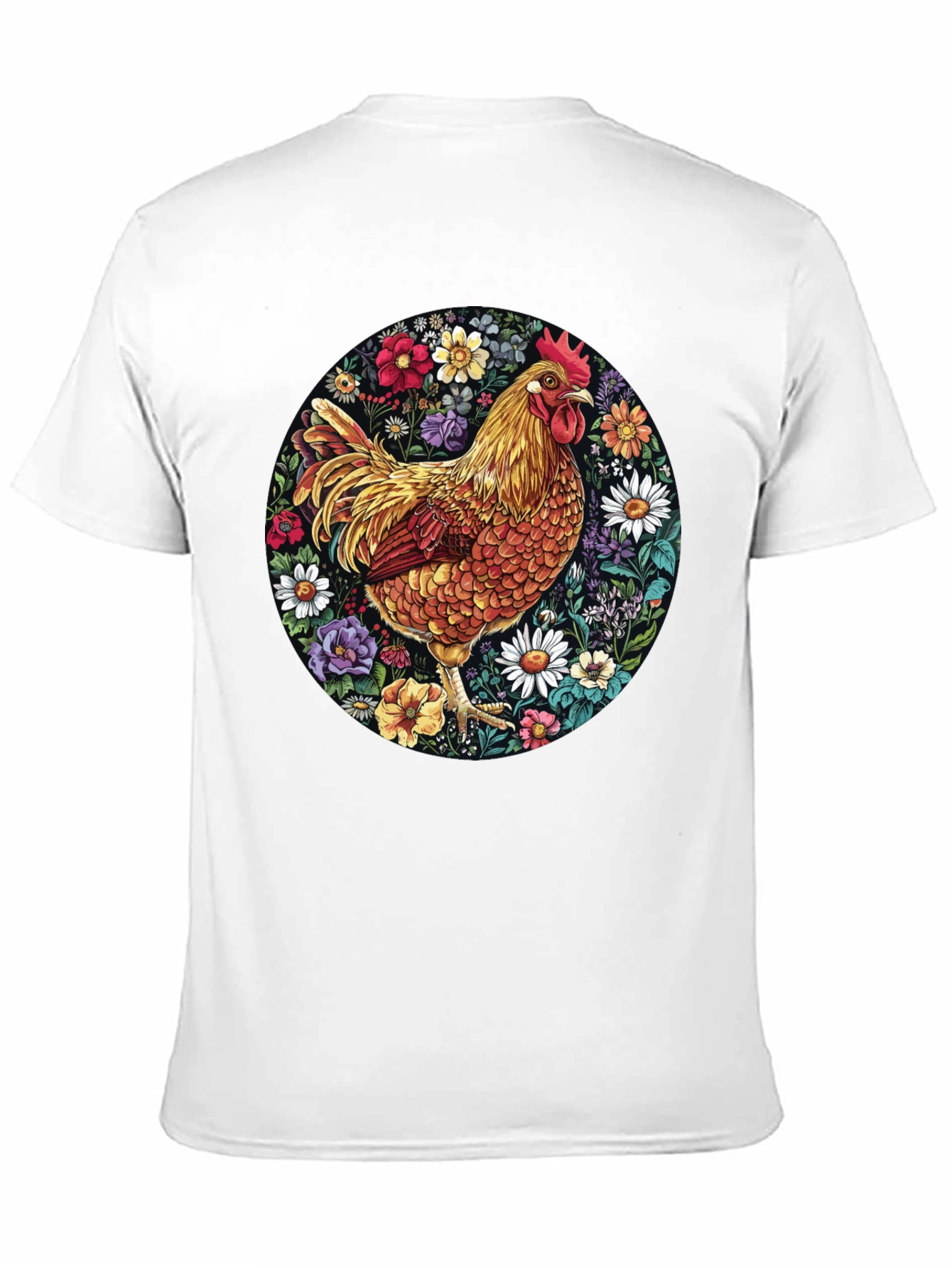 Black Floral Chicken Graphic Tee view 11