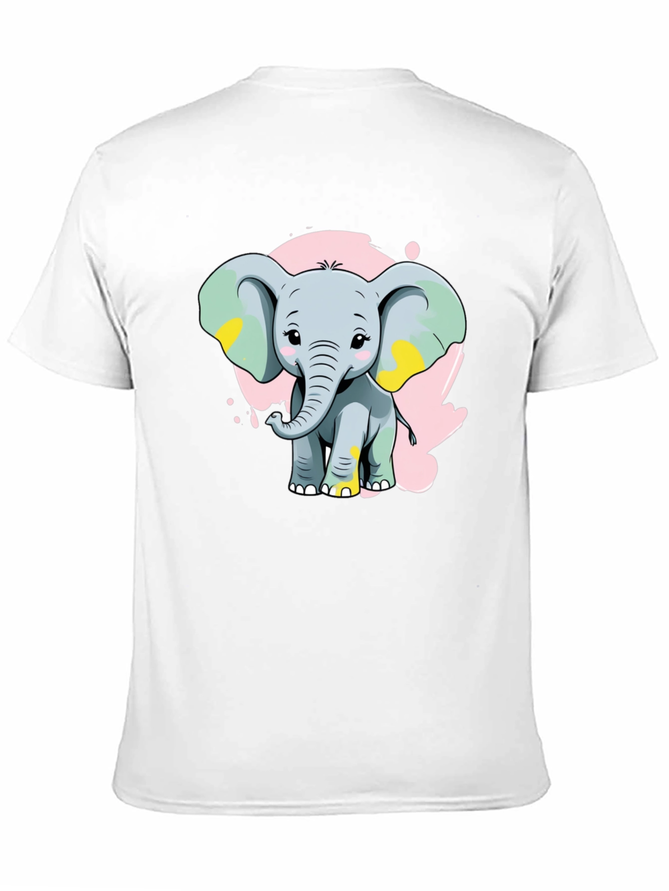 Black Cute Elephant Graphic Tee - Black Cotton Blend Shirt view 11