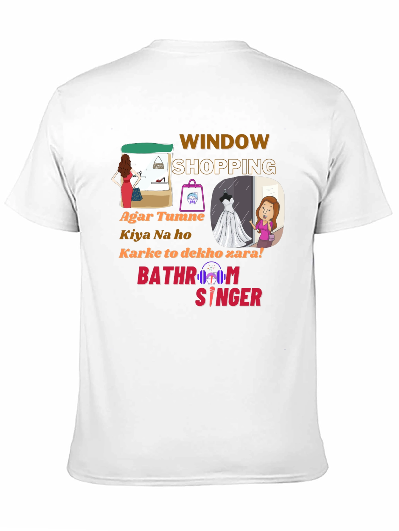 Black Window Shopping Graphic T-Shirt - Bathroom Singer view 11