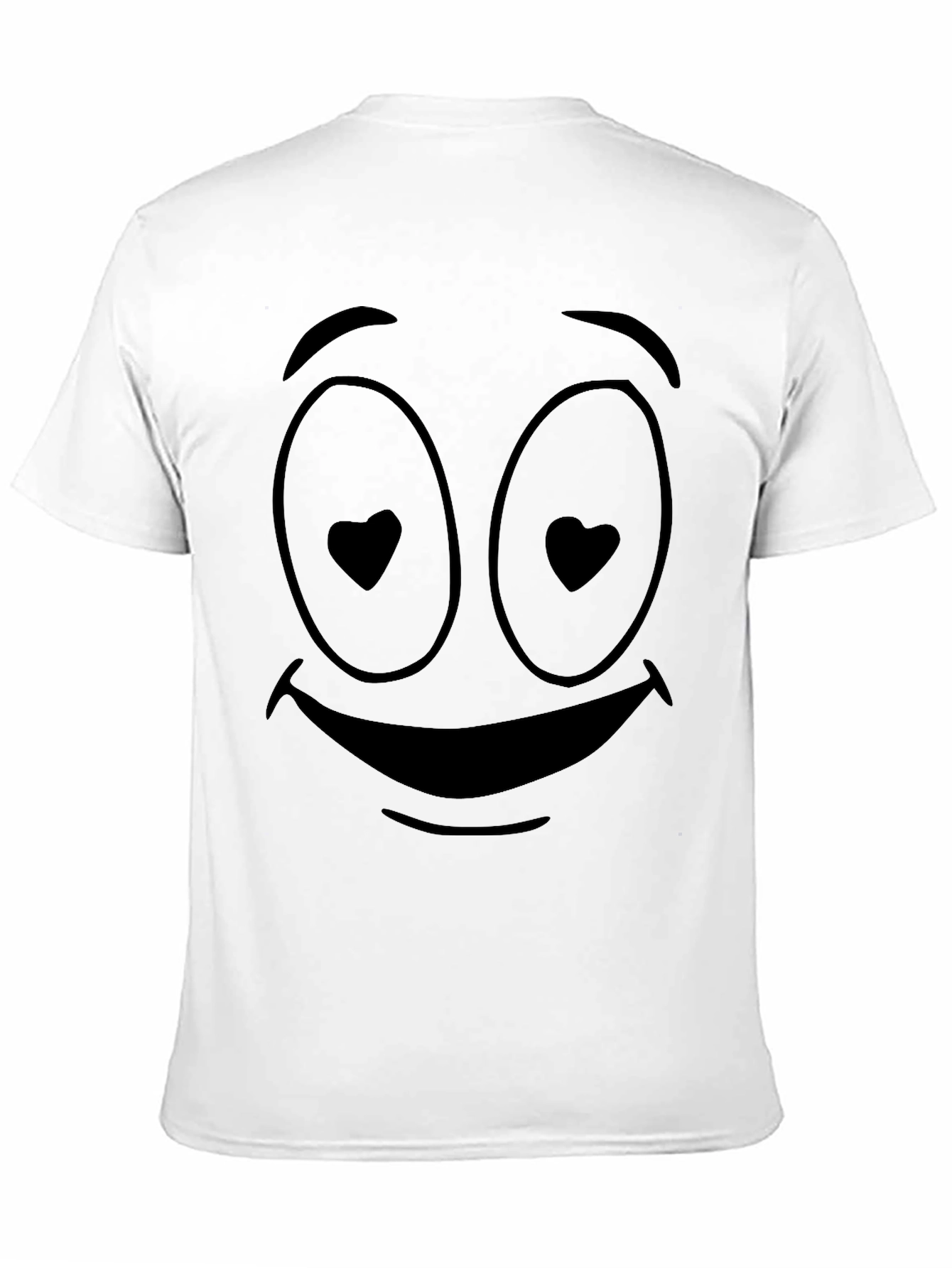 Black Heart Eyes Emoji Graphic Tee - Black Casual Shirt view 11