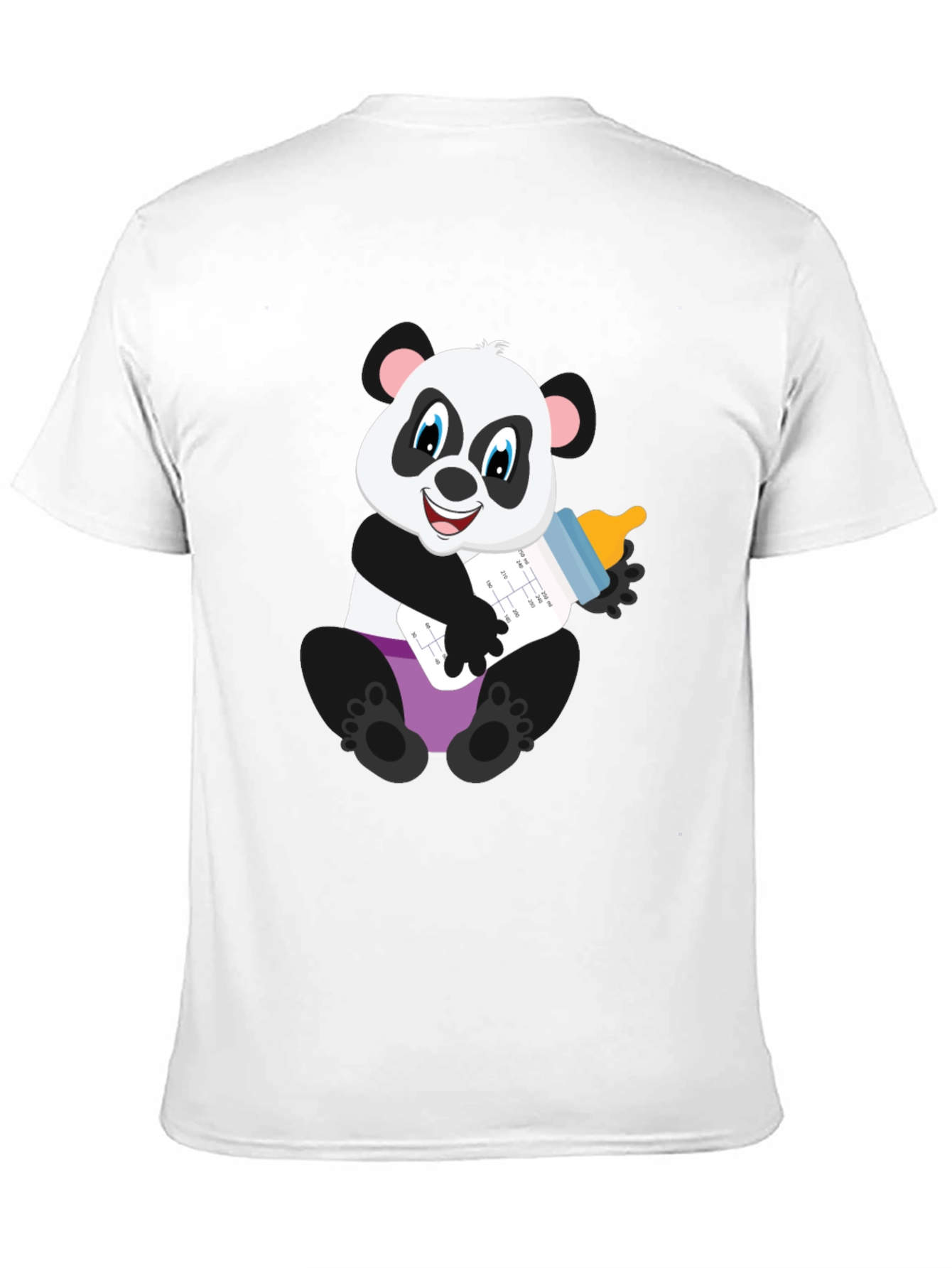 Black Panda Baby Bottle T-Shirt - Adorable Cute Cartoon Bear Tee view 11