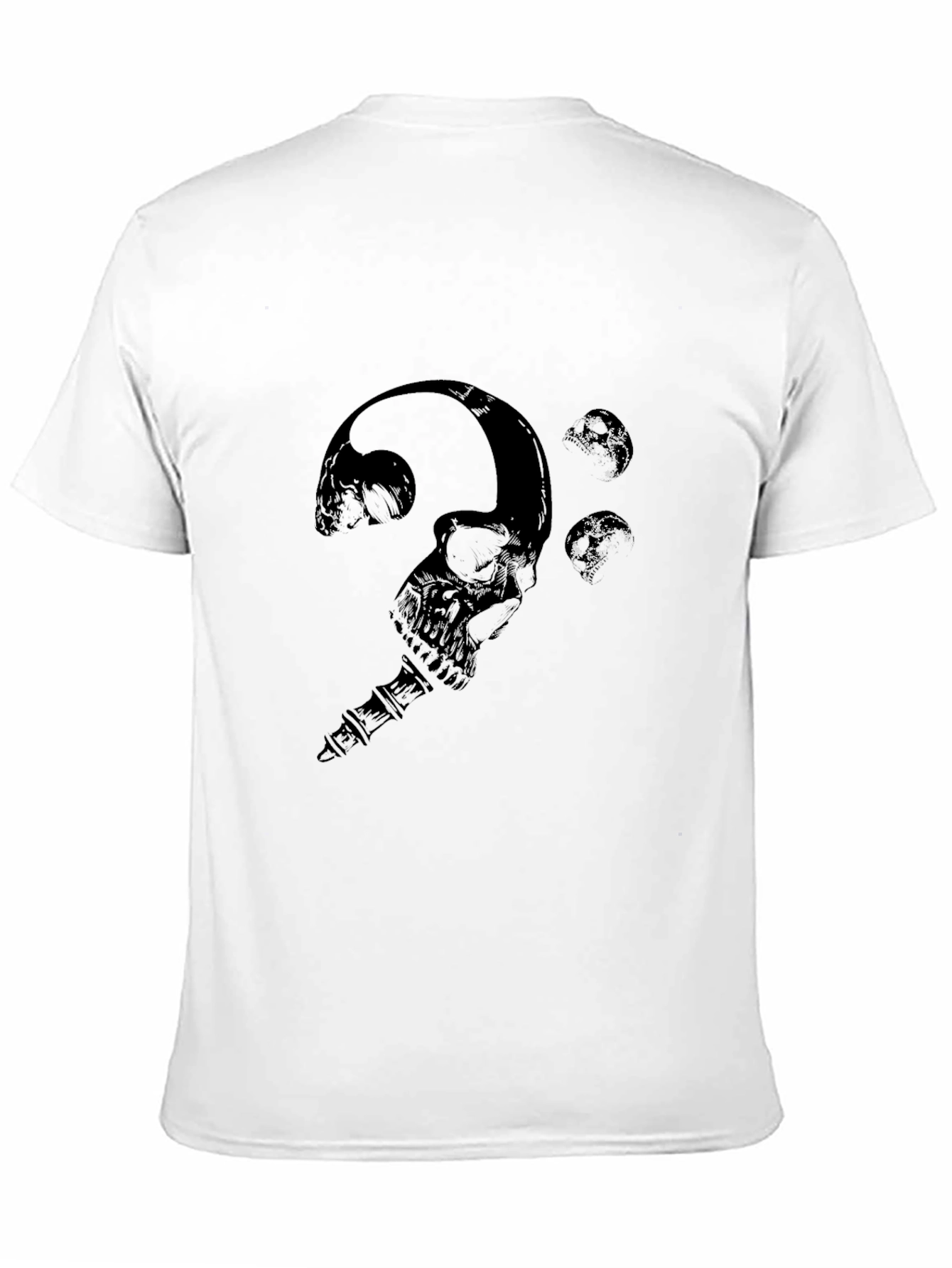 Black Skull Treble Clef Graphic Tee view 11