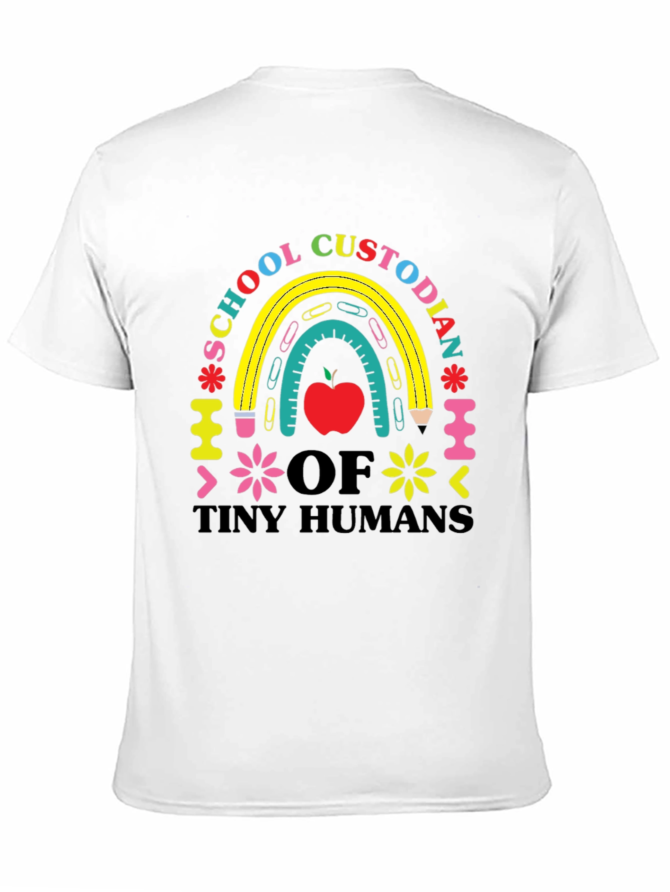 Black School Custodian of Tiny Humans T-Shirt view 11