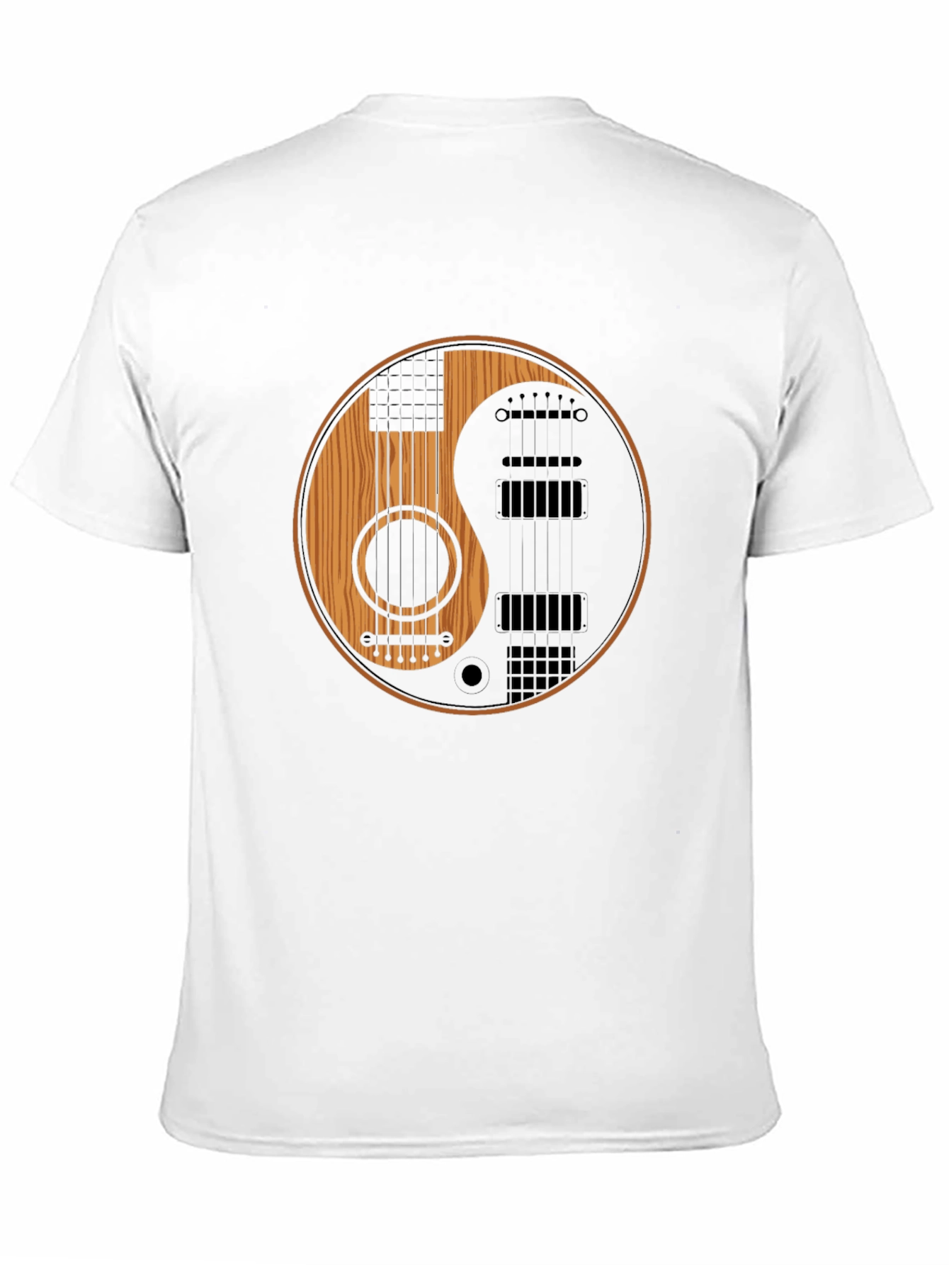 Black Yin Yang Guitar T-Shirt view 11