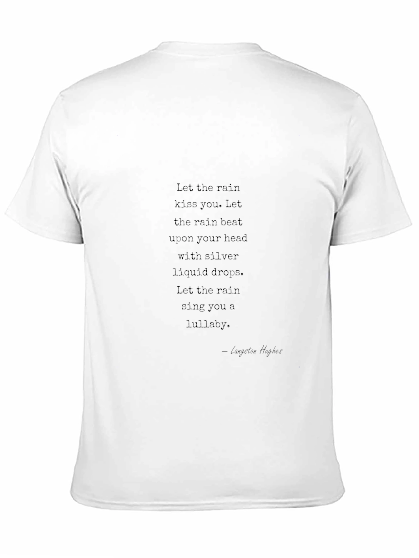 Black Black T-Shirt with Poetic Rain Quote view 11